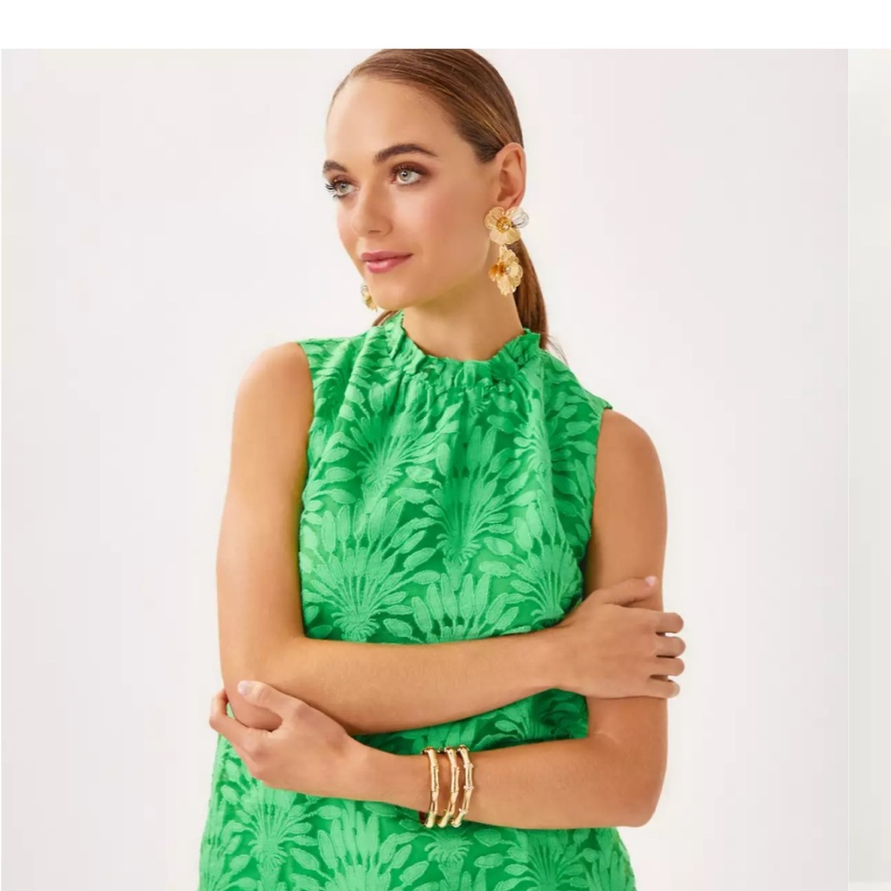 Lilly Pulitzer Vibrant Green Floral Blouse